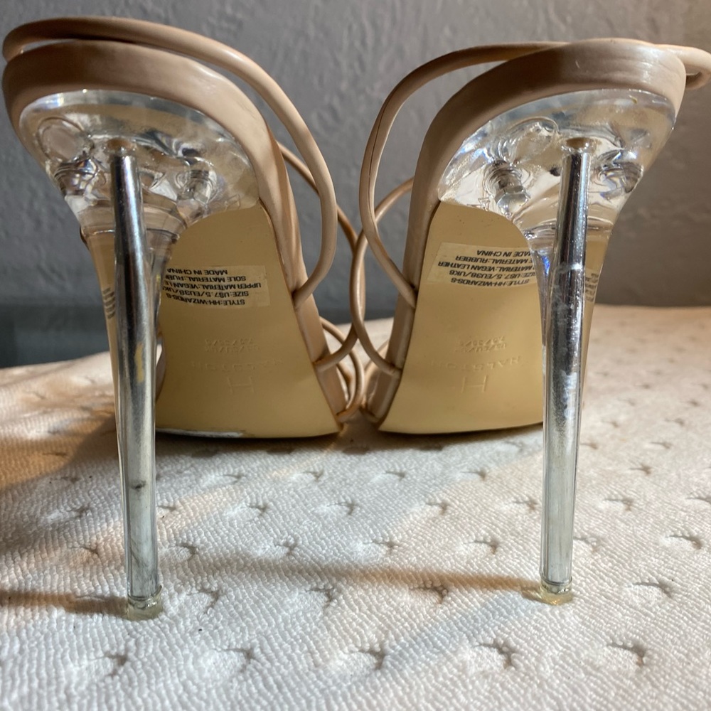 HALSTONS Nude Women's Wizard Multi Strap Party Heels Sandal - Picture 15 of 15